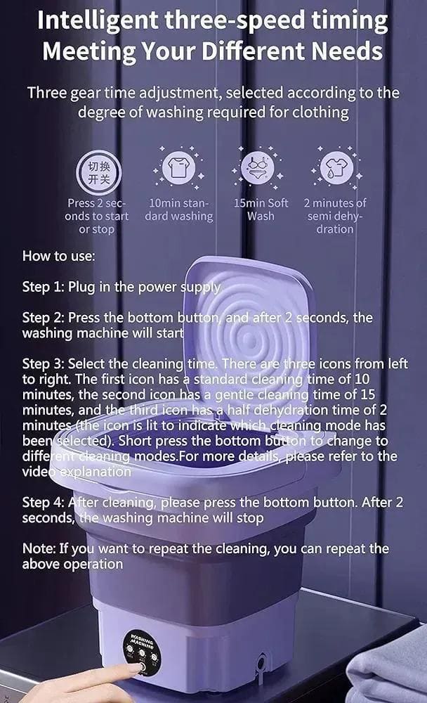 Portable Foldable Washing Machine - Mini Small Clothes Washer