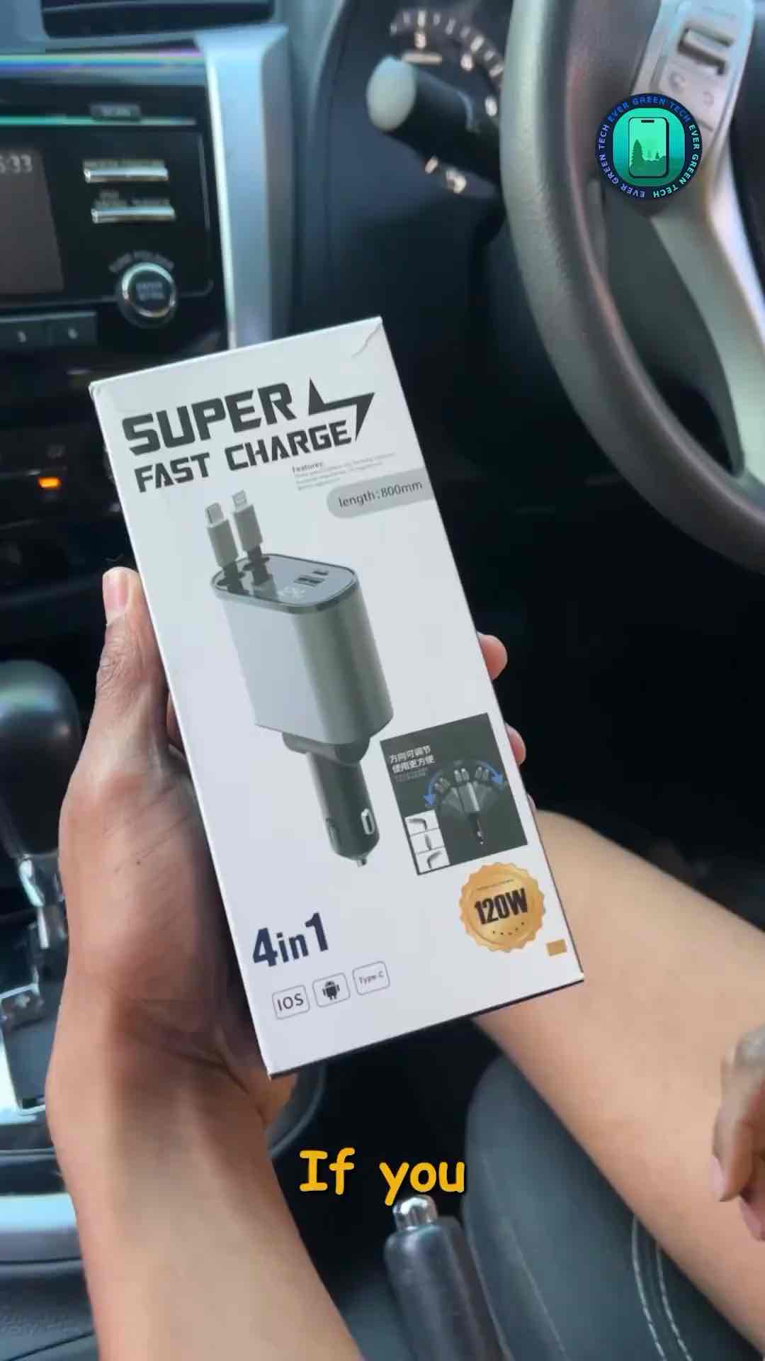VoltDrive™ 4-in-1 Retractable Car Fast Charger