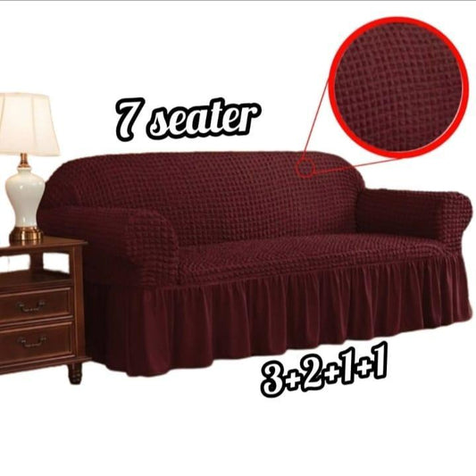 Premium 7-Seater Elastic Sofa Cover Set (Maroon)