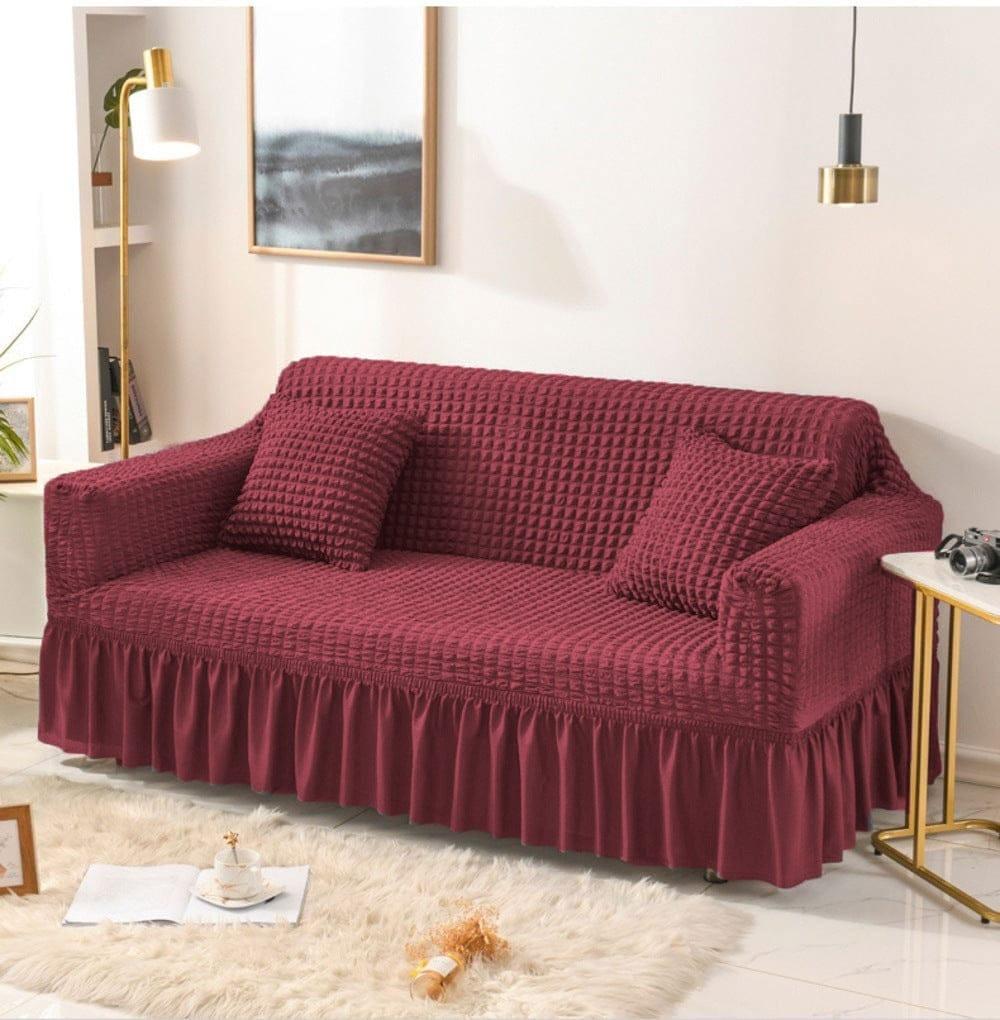 Premium 7-Seater Elastic Sofa Cover Set (Maroon)