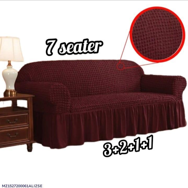Premium 7-Seater Elastic Sofa Cover Set (Maroon)