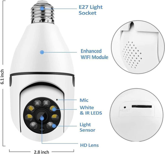 360° WiFi Bulb Security Camera
