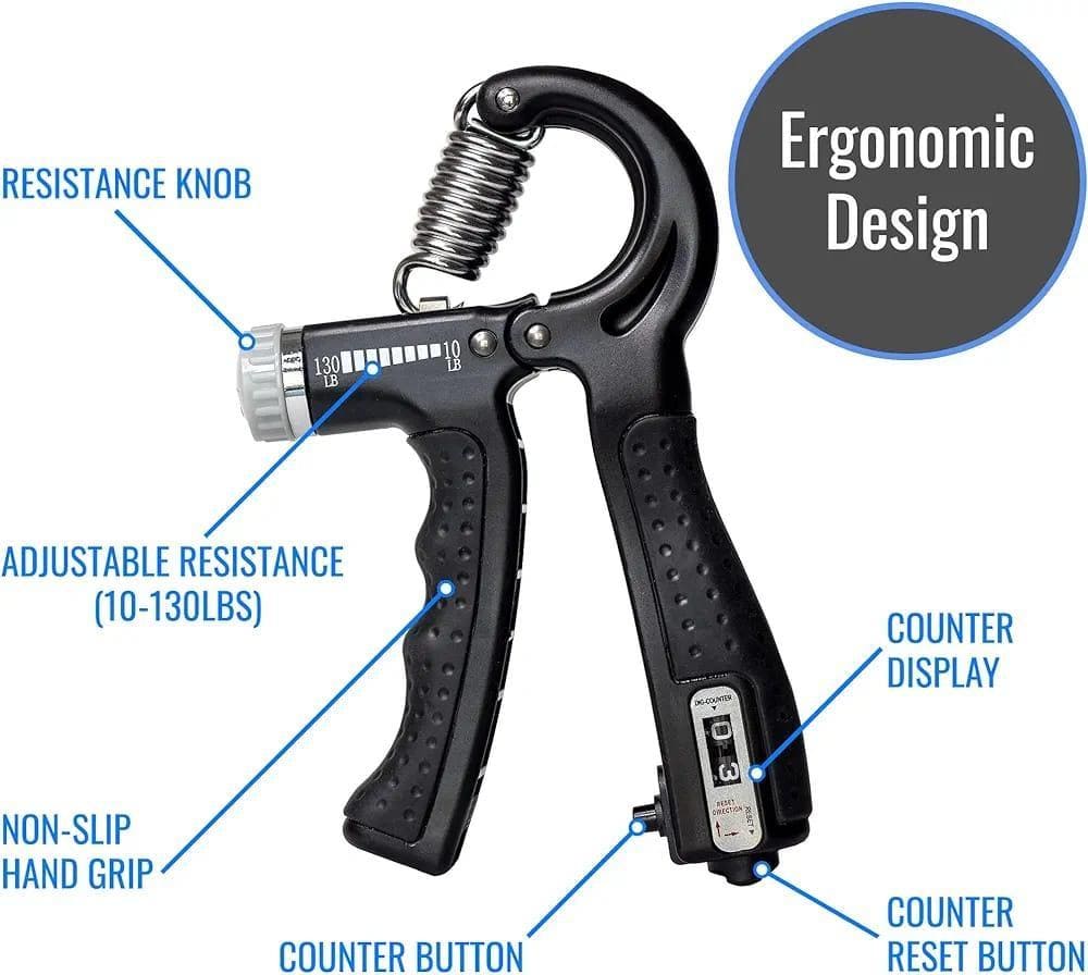 Digital Counter Hand Grip Strengthener - Adjustable 5-60kg